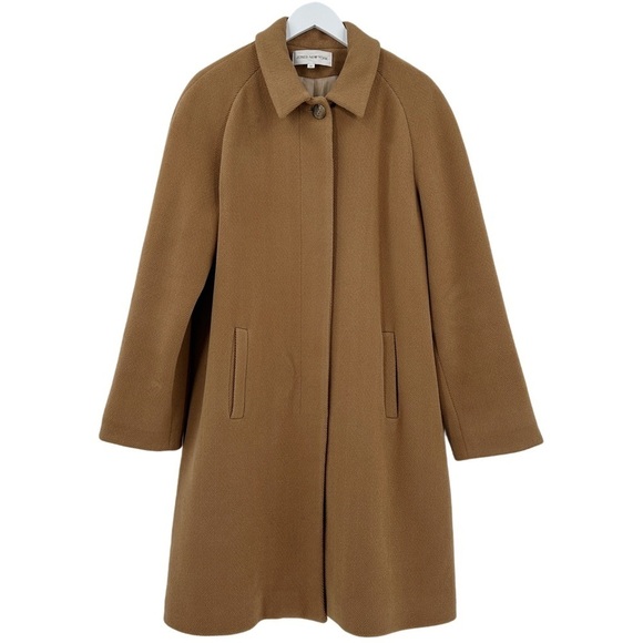 Jones New York Wool Blend Tan Pea Coat Size 14 - Picture 1 of 12